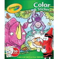 Crayola Coloring Book with 50+ Stickers, Jungle Animals   554339631